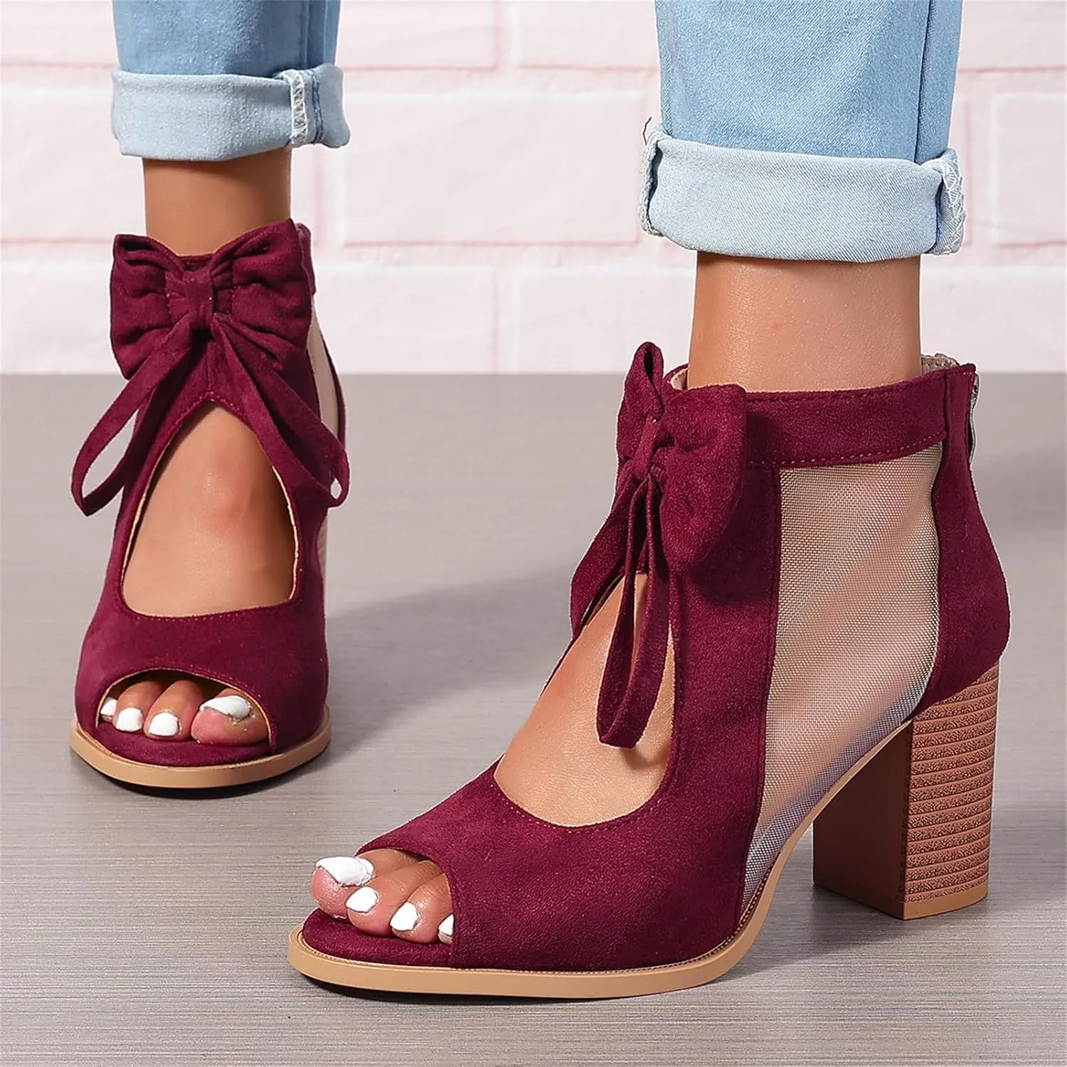 Chunky Heels For Women Wedding Low Block Heels Ankle Strap Dress Pump Shoes Open Toe Comfortable Party Heeled Sandals