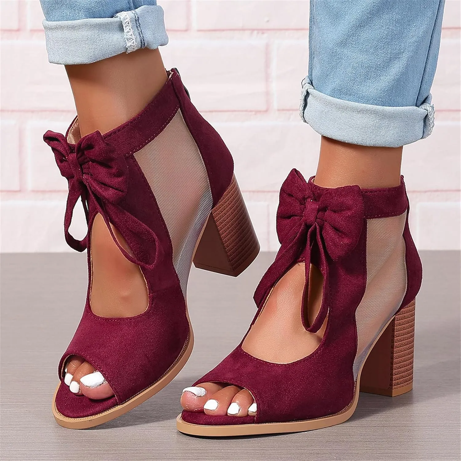 Chunky Heels For Women Wedding Low Block Heels Ankle Strap Dress Pump Shoes Open Toe Comfortable Party Heeled Sandals
