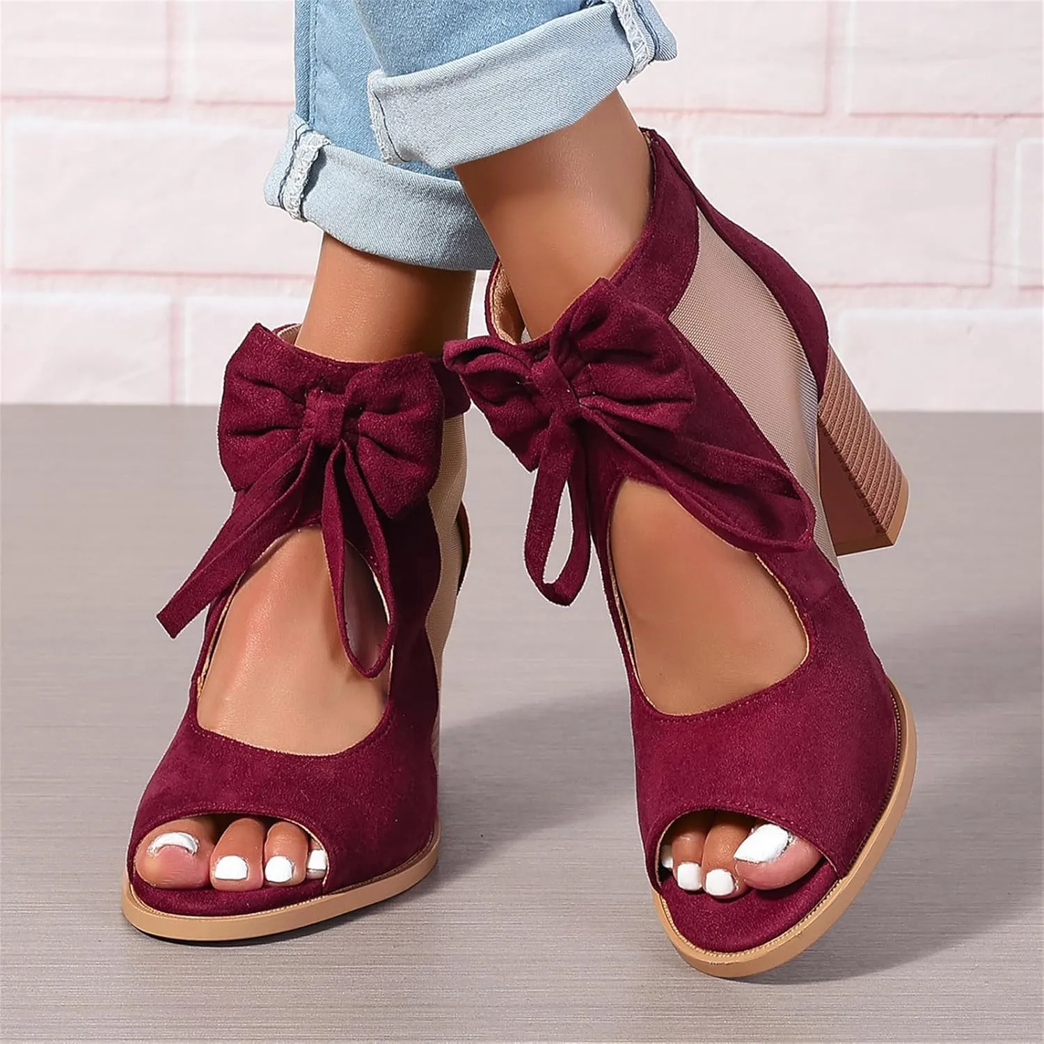 Chunky Heels For Women Wedding Low Block Heels Ankle Strap Dress Pump Shoes Open Toe Comfortable Party Heeled Sandals