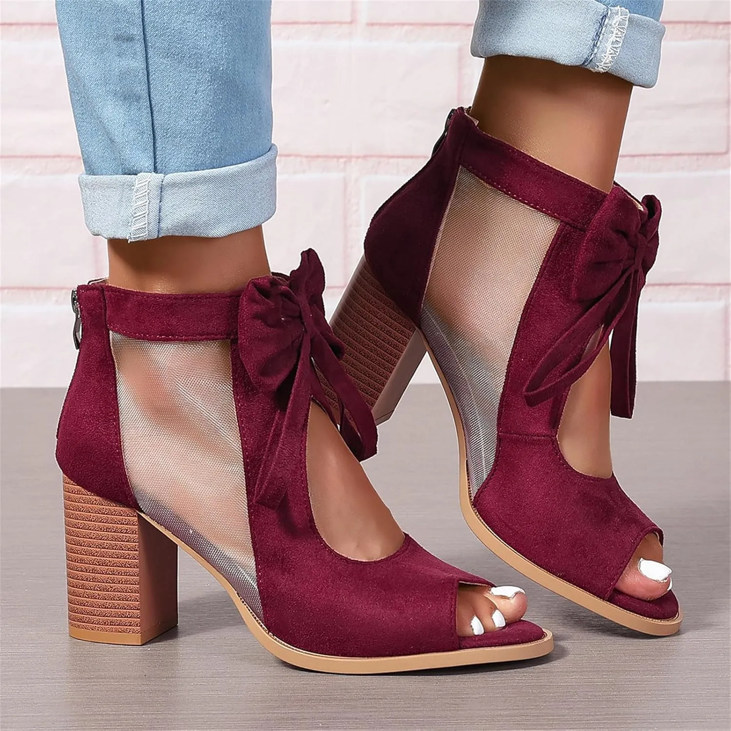 Chunky Heels For Women Wedding Low Block Heels Ankle Strap Dress Pump Shoes Open Toe Comfortable Party Heeled Sandals