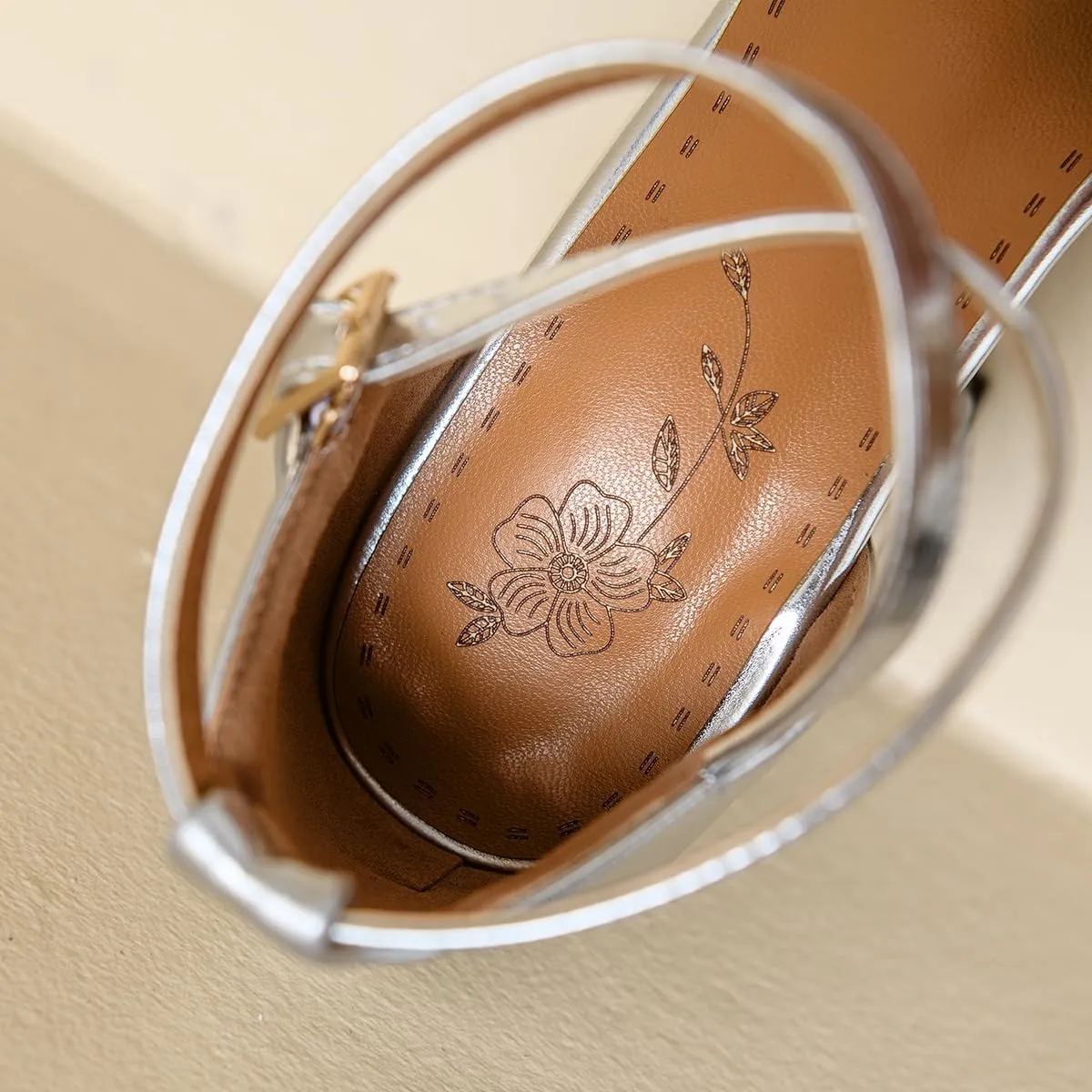 Chunky High Heels Closed Round Toe Ankle Strap D'Orsay Pumps