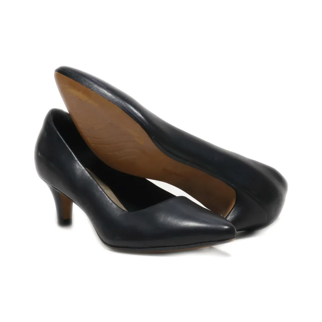 Clarks Kitten Heels Leather Black Colour For Women