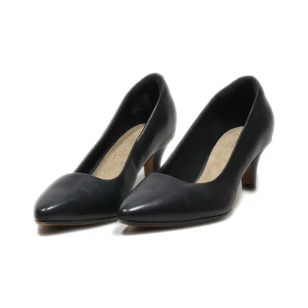 Clarks Kitten Heels Leather Black Colour For Women