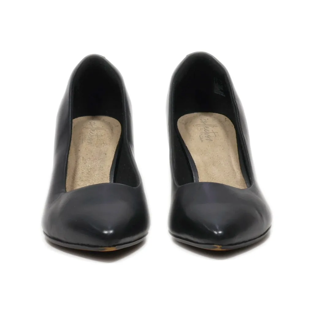 Clarks Kitten Heels Leather Black Colour For Women
