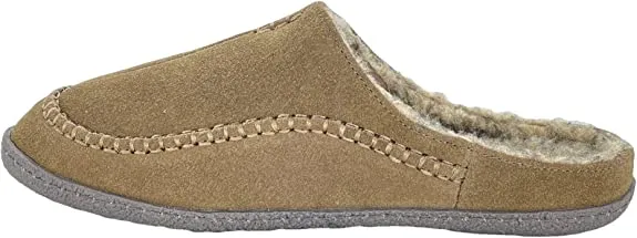 Clarks Sage Suede Baseball Stitch Rounded Toe Sherpa Lining Slippers