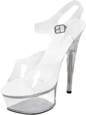 Clear Heels for Women Clear Platform Heels Ankle Strap Sexy High Heel Sandals Open Toe Heels Stiletto for Women