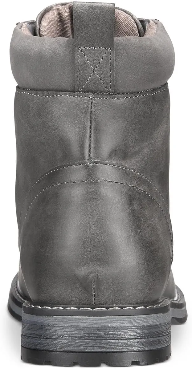 Club Room Mens Westin Faux Leather Lace-Up Ankle Boots