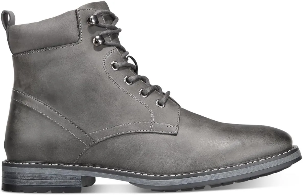 Club Room Mens Westin Faux Leather Lace-Up Ankle Boots