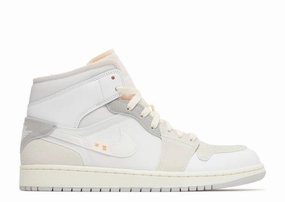 Unisex Shock Absorbing Sole Jordan 1 Mid SE Craft Inside Out White Grey