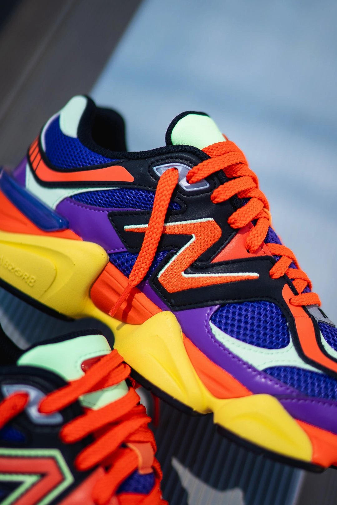 Breathable Knit Fabric Impact Foam New Balance 9060 Prism Purple