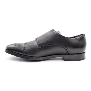 Cole Haan Jefferson Grand Double Strap Monk Strap Shoes Leather Black Colour For Men