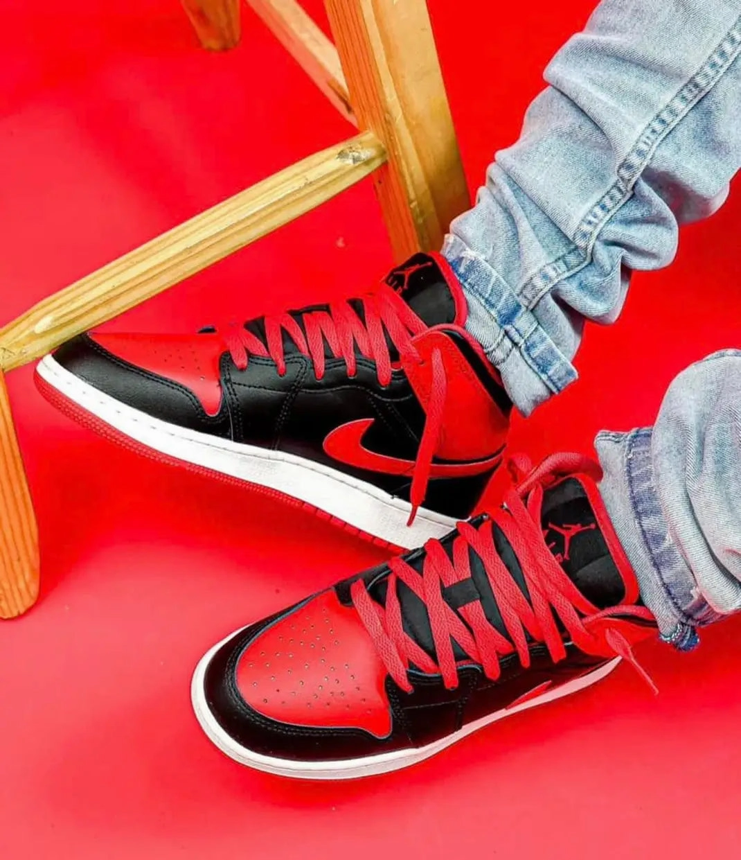 Wide Footbed Enhanced Fit Jordan 1 Mid Reverse Bred