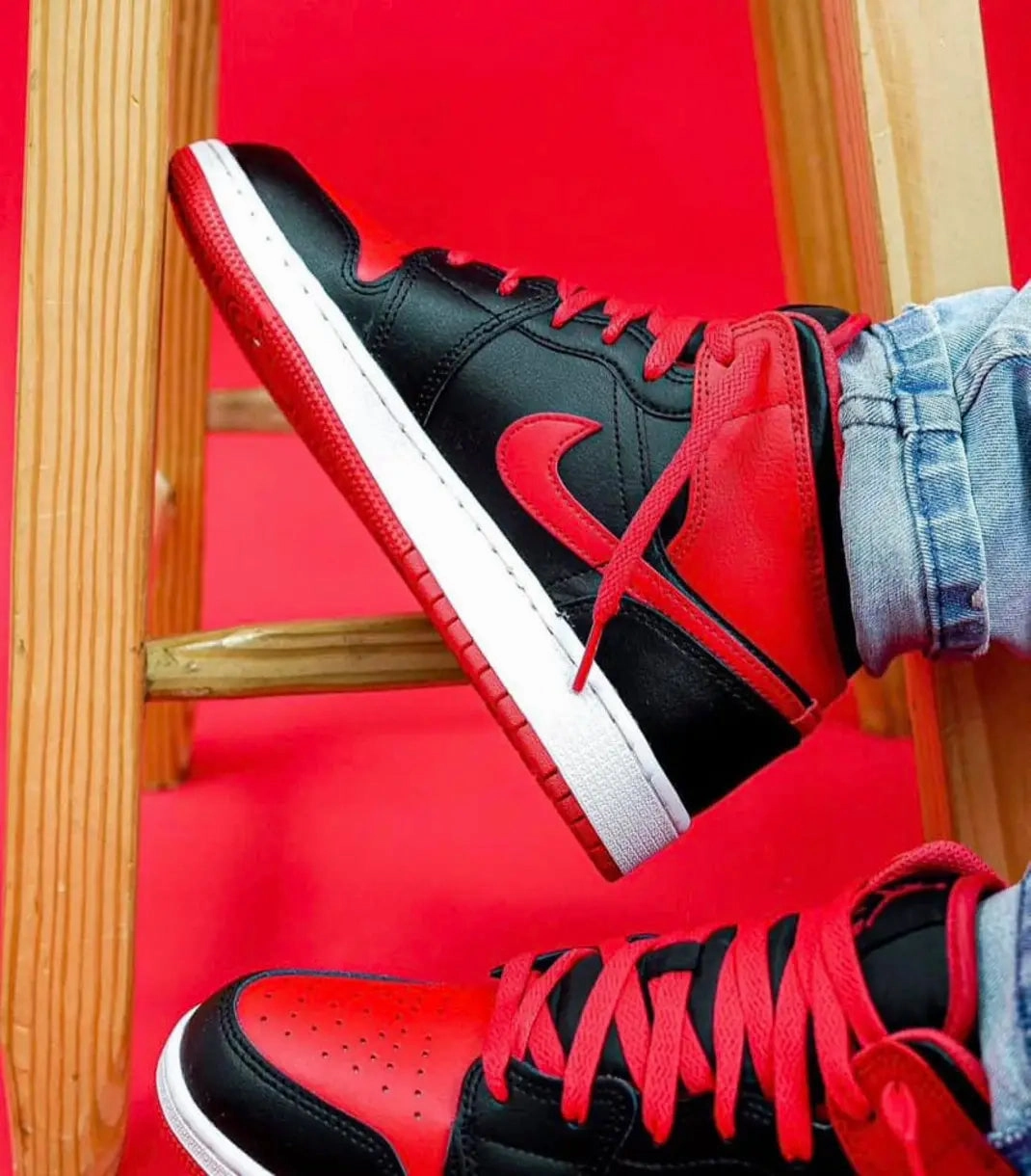 Jordan 1 Mid Reverse Bred Reinforced Toe Guard Breathable touch