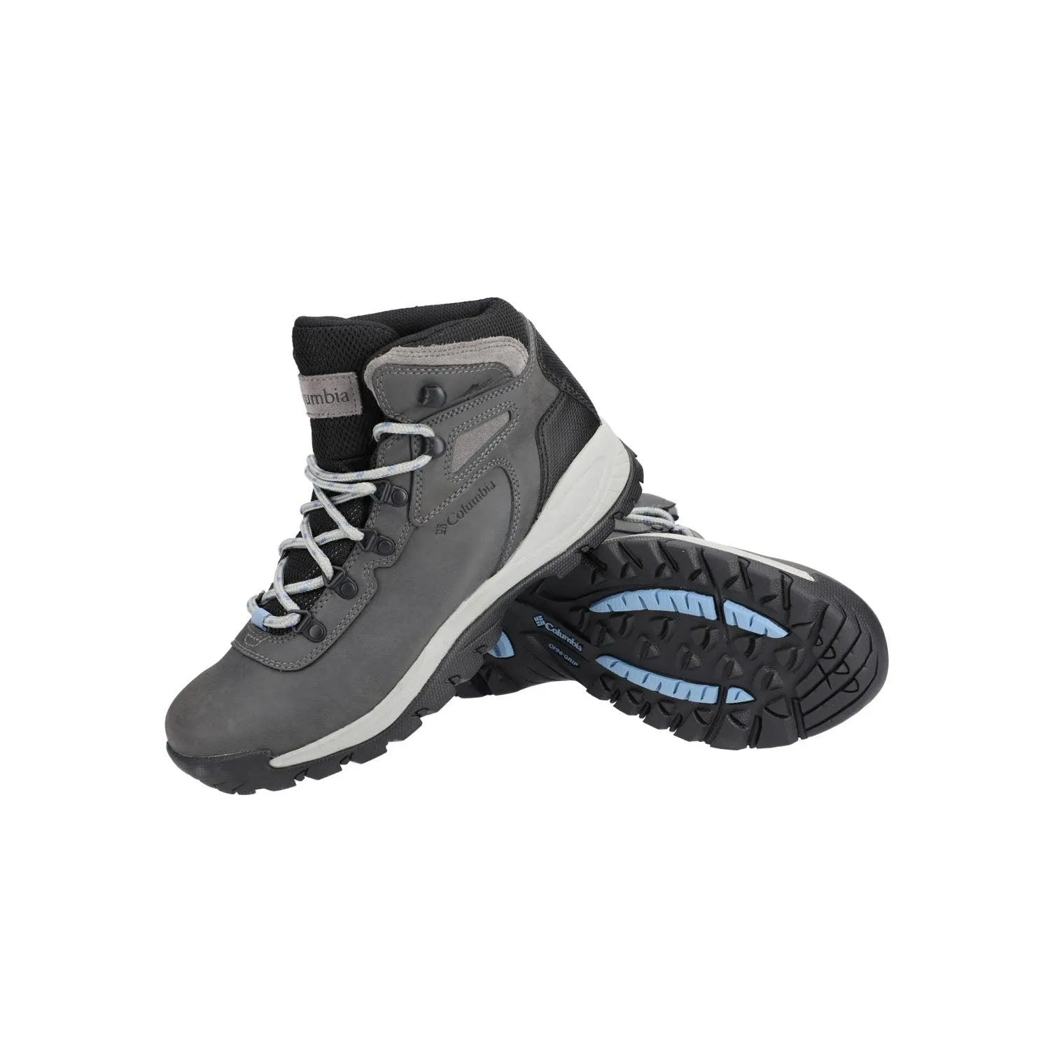 Columbia Newton Ridge Plus Hiking Boots Sport Shoes Leather Grey Colour For Women