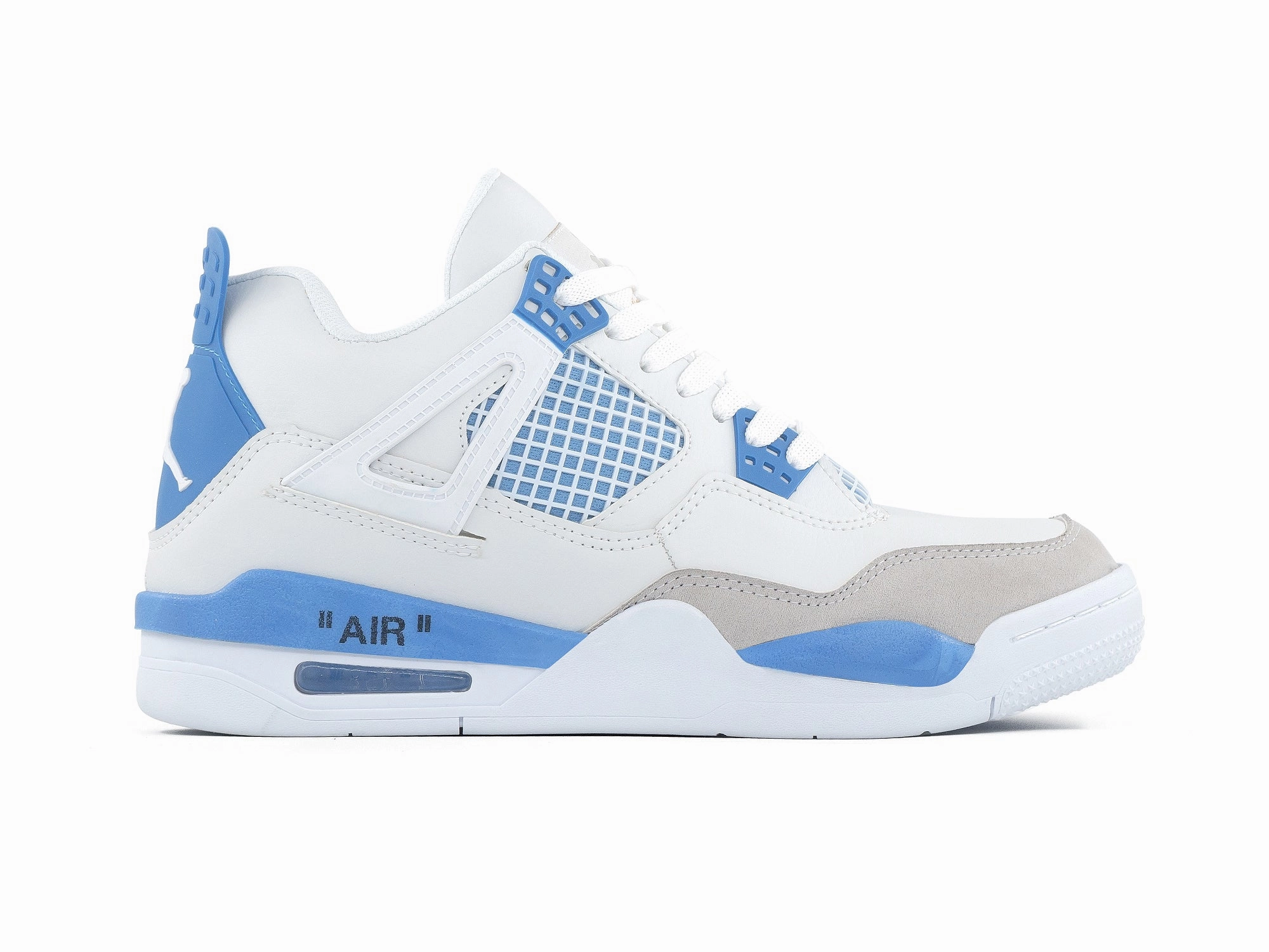 Tenis Retro 4 Blanco Azul Responsive foam Lace   Up