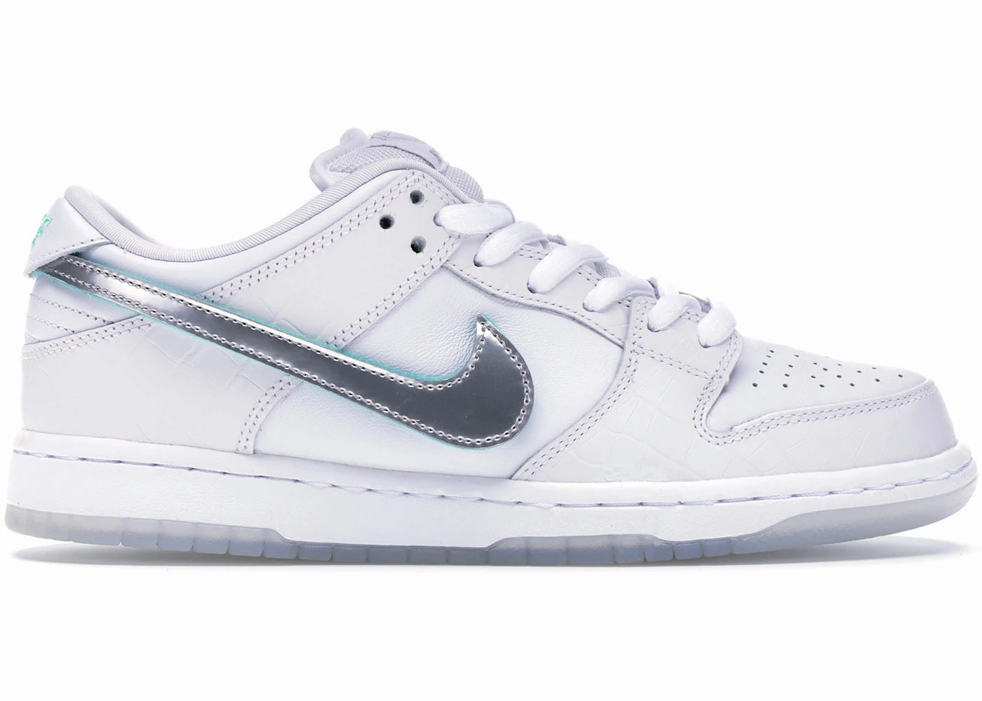 odor - resistant shoe quality Nike SB Dunk Low Diamond Supply Co. White Diamond (Preowned Size 10.5)