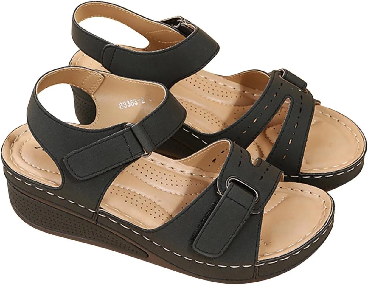 Comfortable Sandals for Women Adjustable Platform Wedge Sandals Arch Support Open Toe Slides Cushioned Design