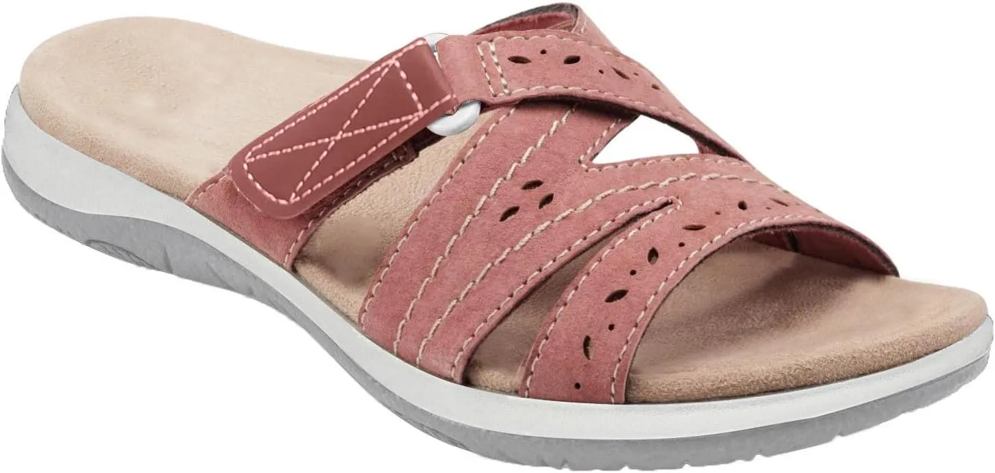 Comfortable Sandals for Women Arch Support Slides Adjustable Walking Flats Open Toe Cushioned Summer Shoes