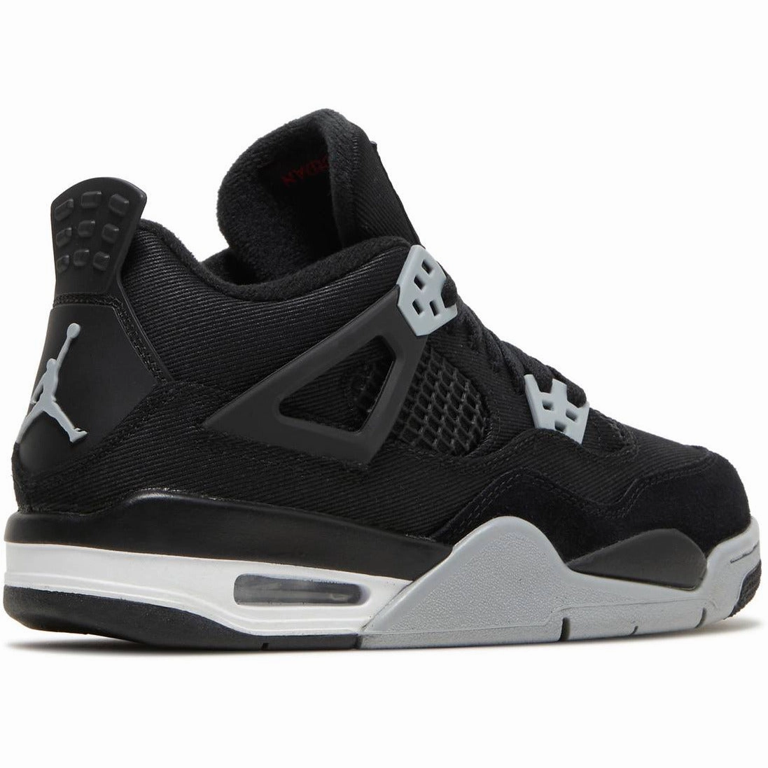 Air Jordan 4 Retro "Black Canvas" (GS/Juniors) (2022) running in stadium tracks shoes