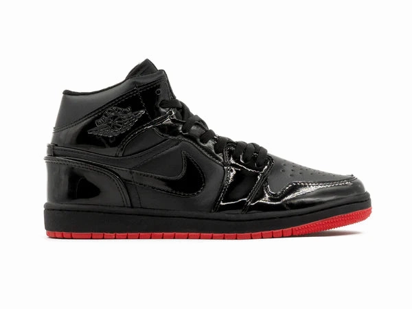 Jordan 1 High Top Black and Red charol Micro Perforated Vamp
