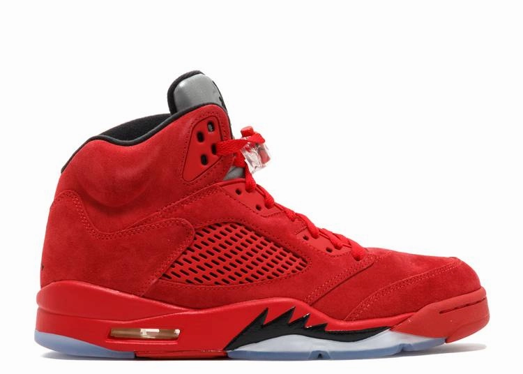multi - density sole Jordan 5 Retro Red Suede