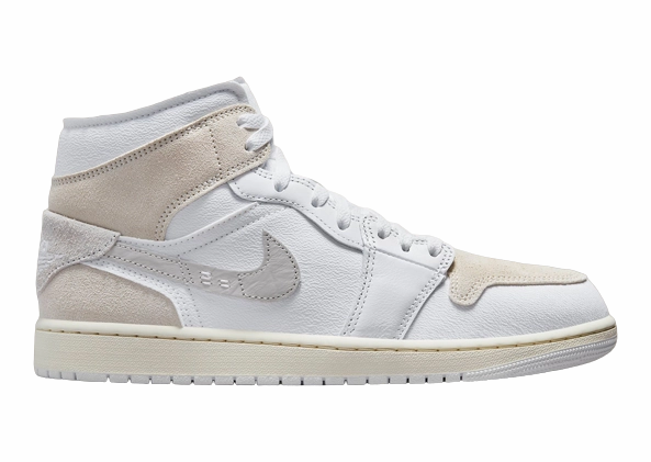 Form Fitting Air Jordan 1 Mid SE GS "White Craft" (Myrtle Beach Location)