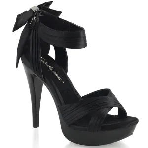 Criss Cross Pleated Straps Platform Black Sandals