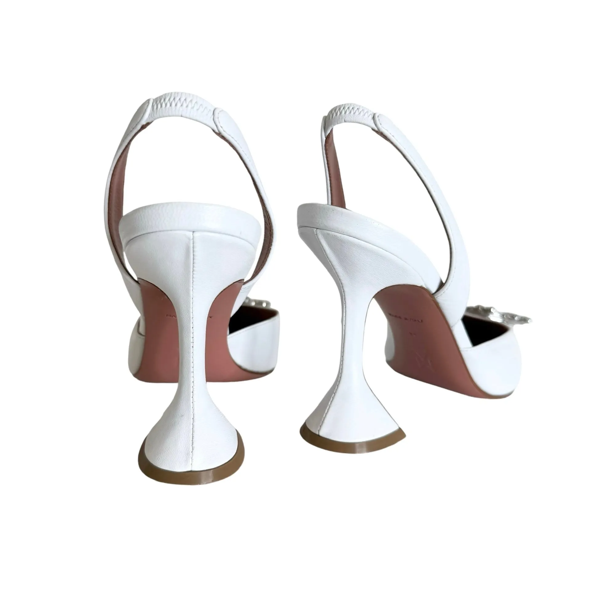 Crystal Leather Heels - 8