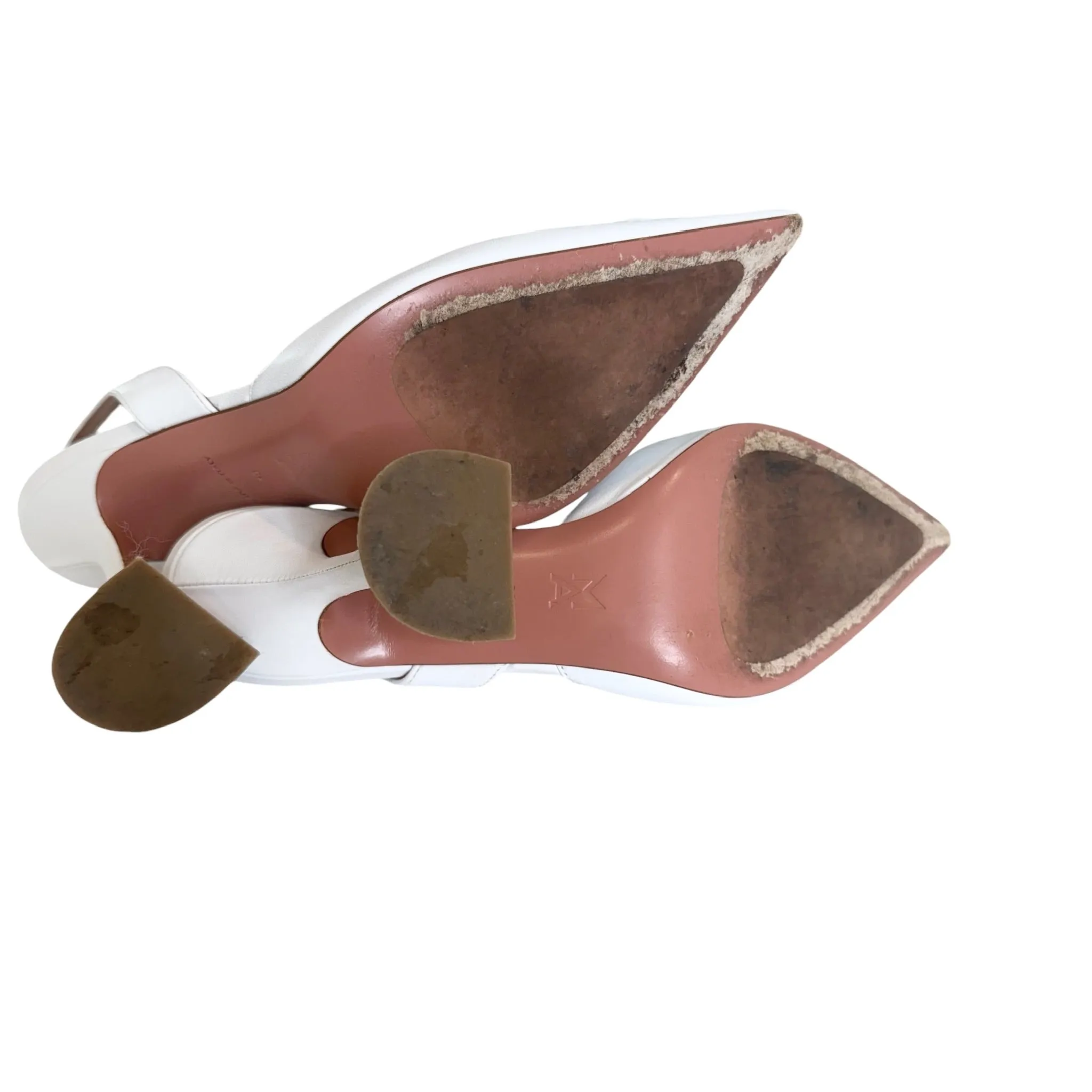 Crystal Leather Heels - 8