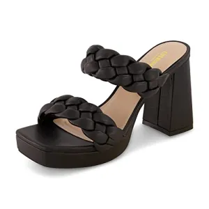 CUSHIONAIRE Women's Aurora braided platform sandal ?? Foam