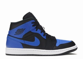 Jordan 1 Mid Hyper Royal Tumbled Leather wide - toe - box