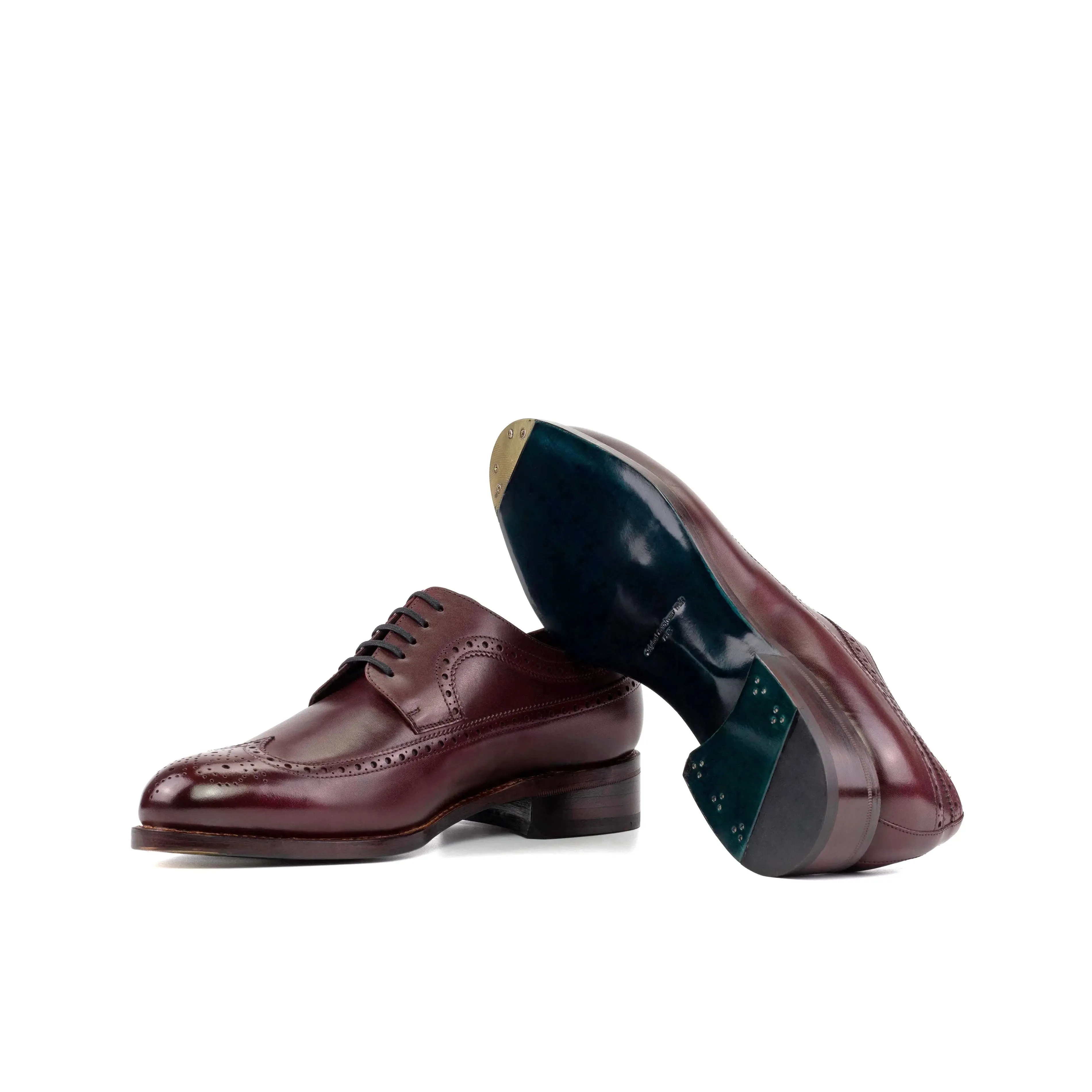 DapperFam Zephyr in Burgundy Men's Italian Leather Longwing Blucher
