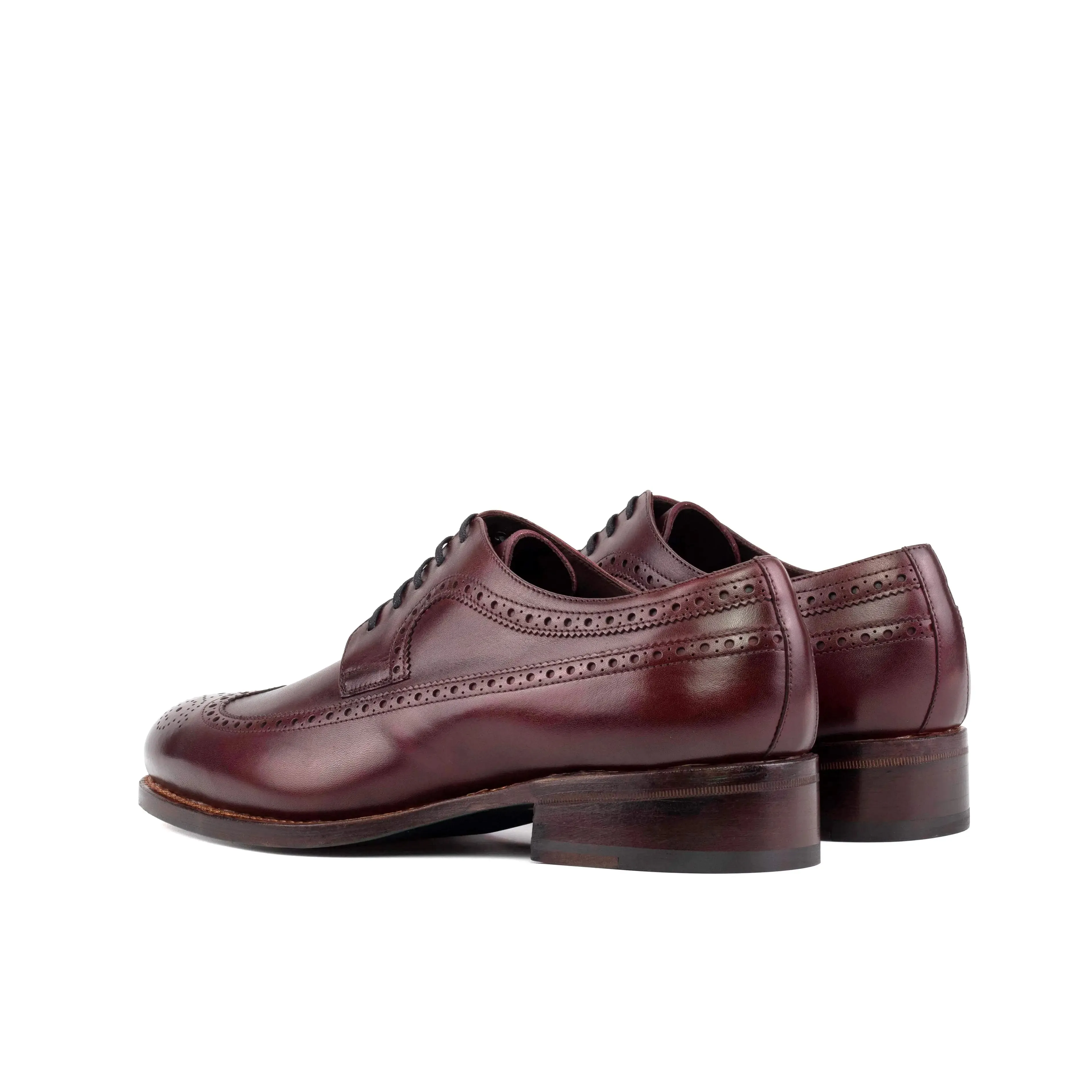 DapperFam Zephyr in Burgundy Men's Italian Leather Longwing Blucher