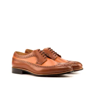 DapperFam Zephyr in Cognac / Med Brown Men's Italian Leather Longwing Blucher