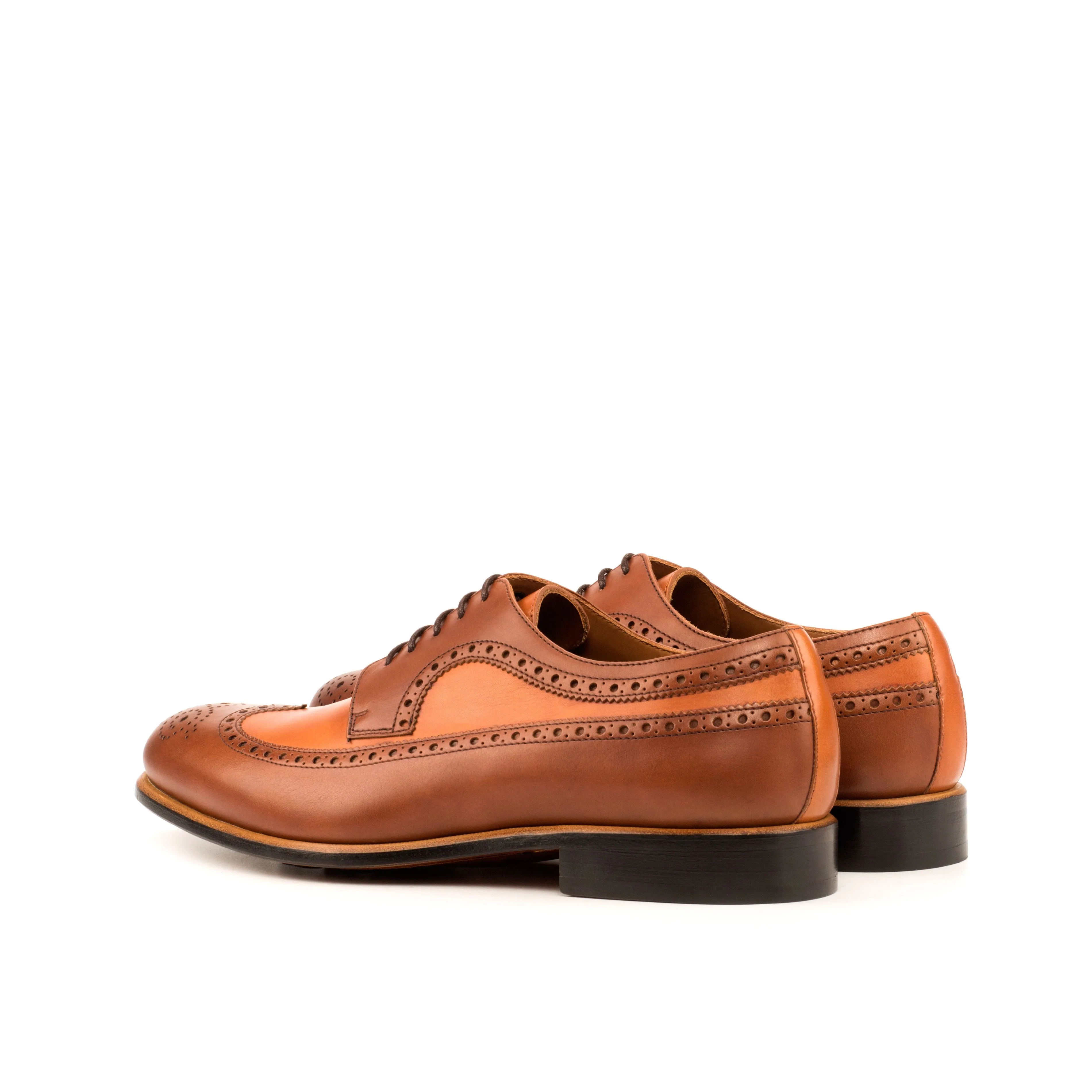 DapperFam Zephyr in Cognac / Med Brown Men's Italian Leather Longwing Blucher