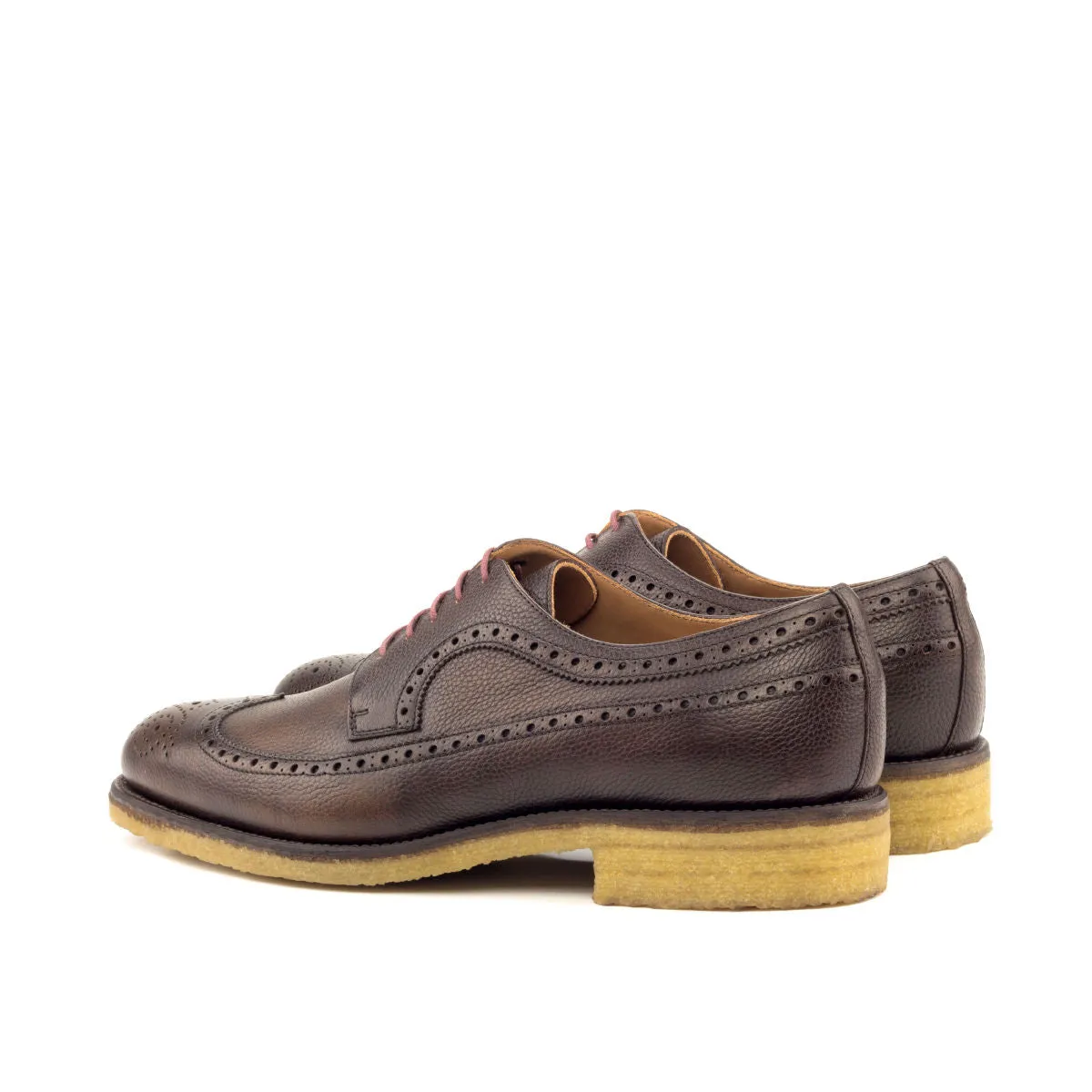 DapperFam Zephyr in Dark Brown Men's Italian Full Grain Leather Longwing Blucher