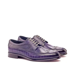 DapperFam Zephyr in Purple Men's Hand-Painted Patina Longwing Blucher