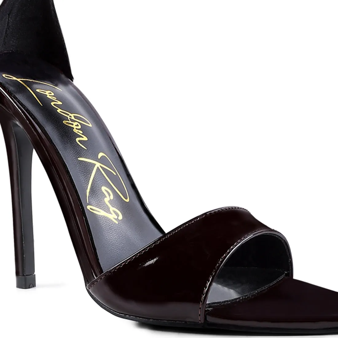 Dark Brown Ankle Strap High Heeled Sandals