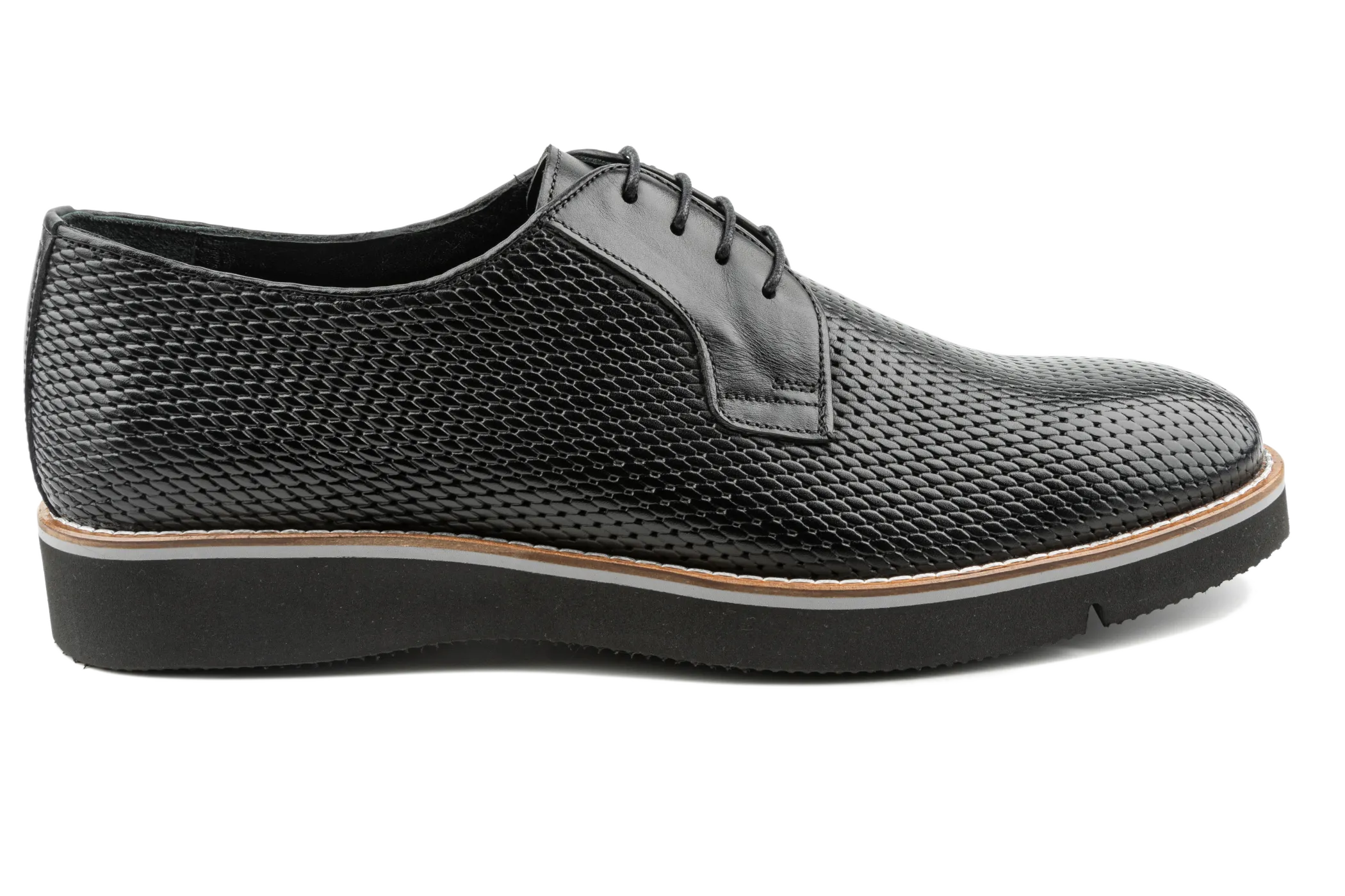 Debbano Fen Bonded Leather Derby Shoes, Men's Thick Sole Derby Sneakers, Business Casual, Work Dress Sneakers