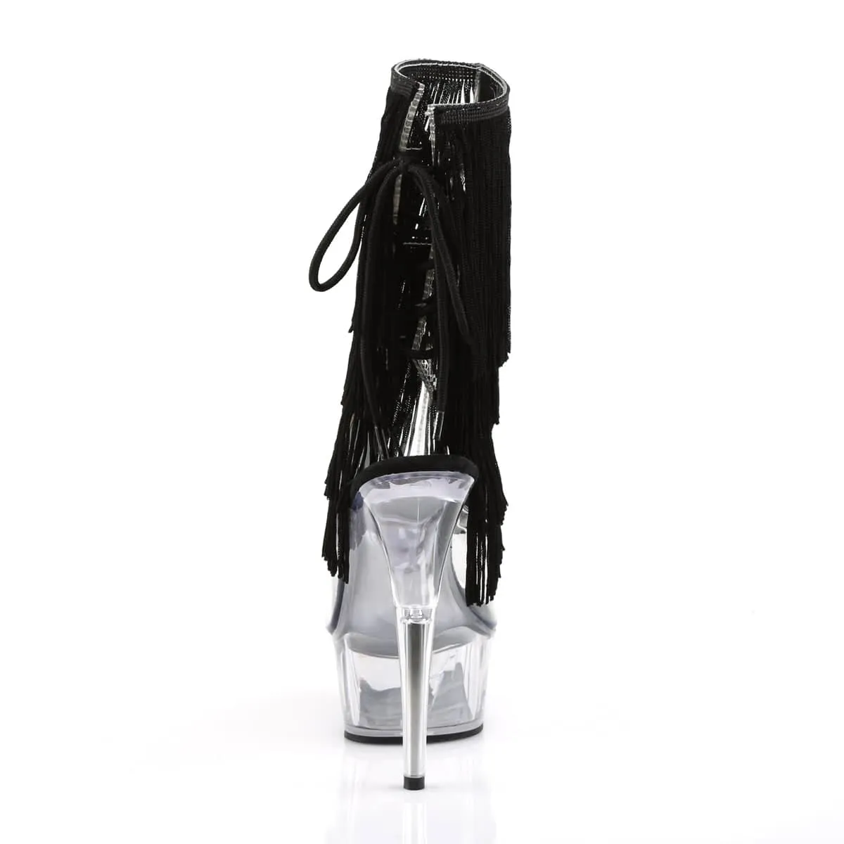 DELIGHT-1017TF Black Calf High Peep Toe Boots