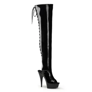 DELIGHT-3017 Black Thigh High Boots