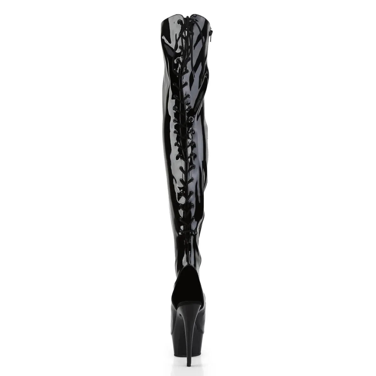DELIGHT-3017 Black Thigh High Boots