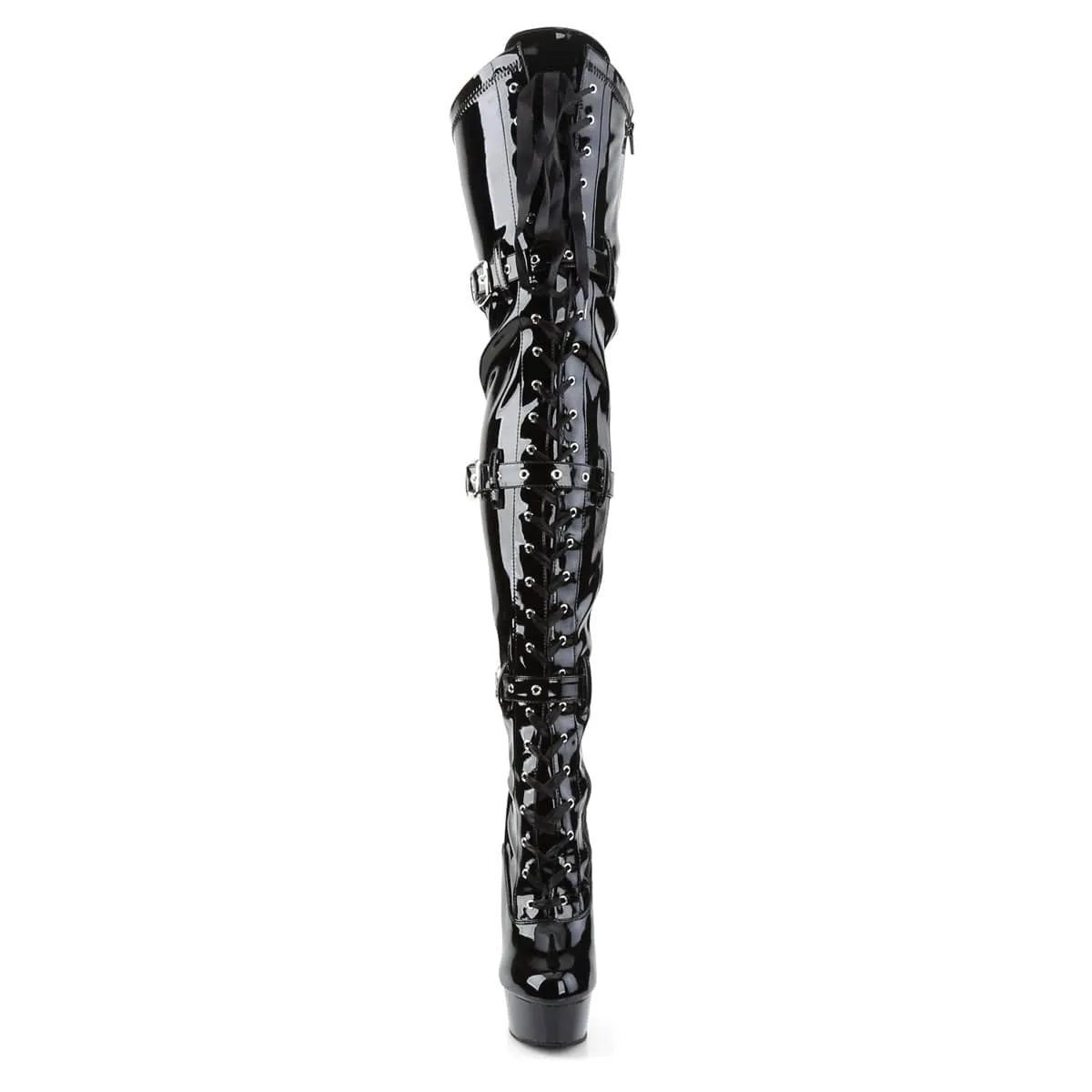 DELIGHT-3028 Black Thigh High Boots