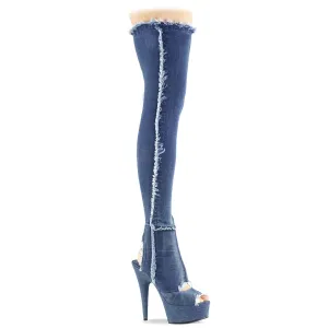 DELIGHT-3030 Blue Thigh High Boots