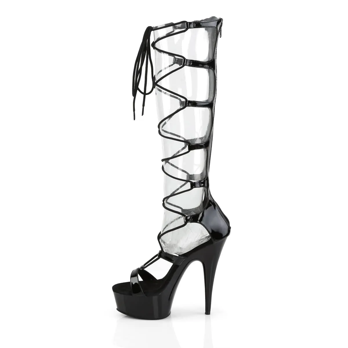 DELIGHT-698 Black Calf High Gladiator High Heel