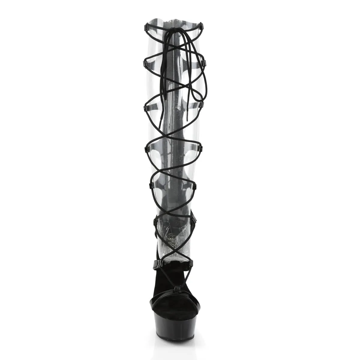 DELIGHT-698 Black Calf High Gladiator High Heel