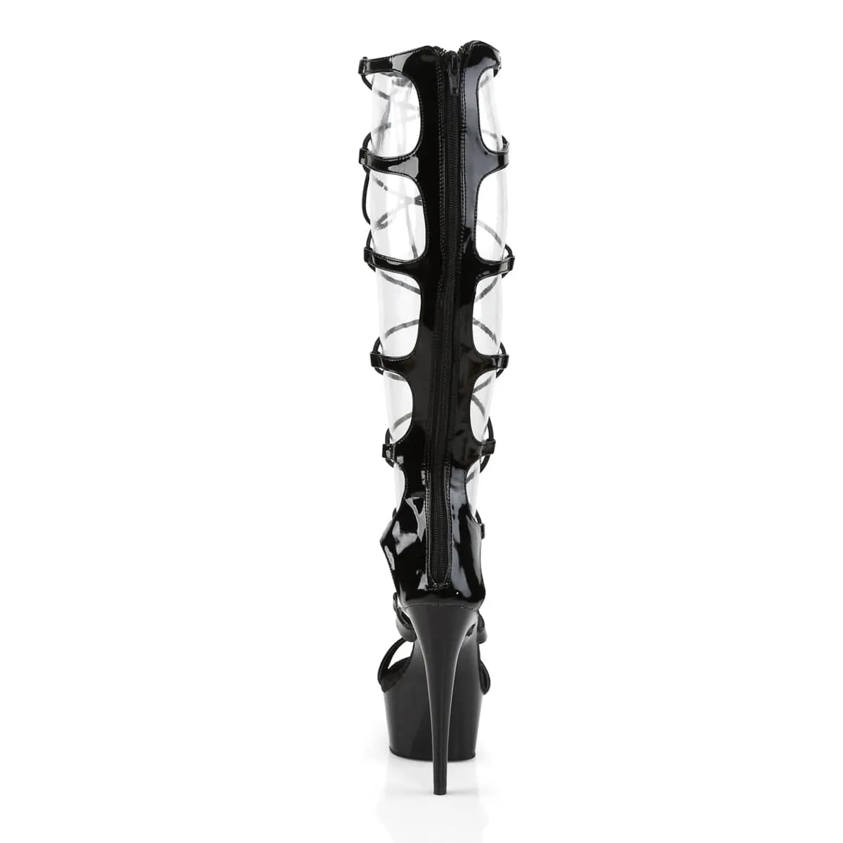 DELIGHT-698 Black Calf High Gladiator High Heel