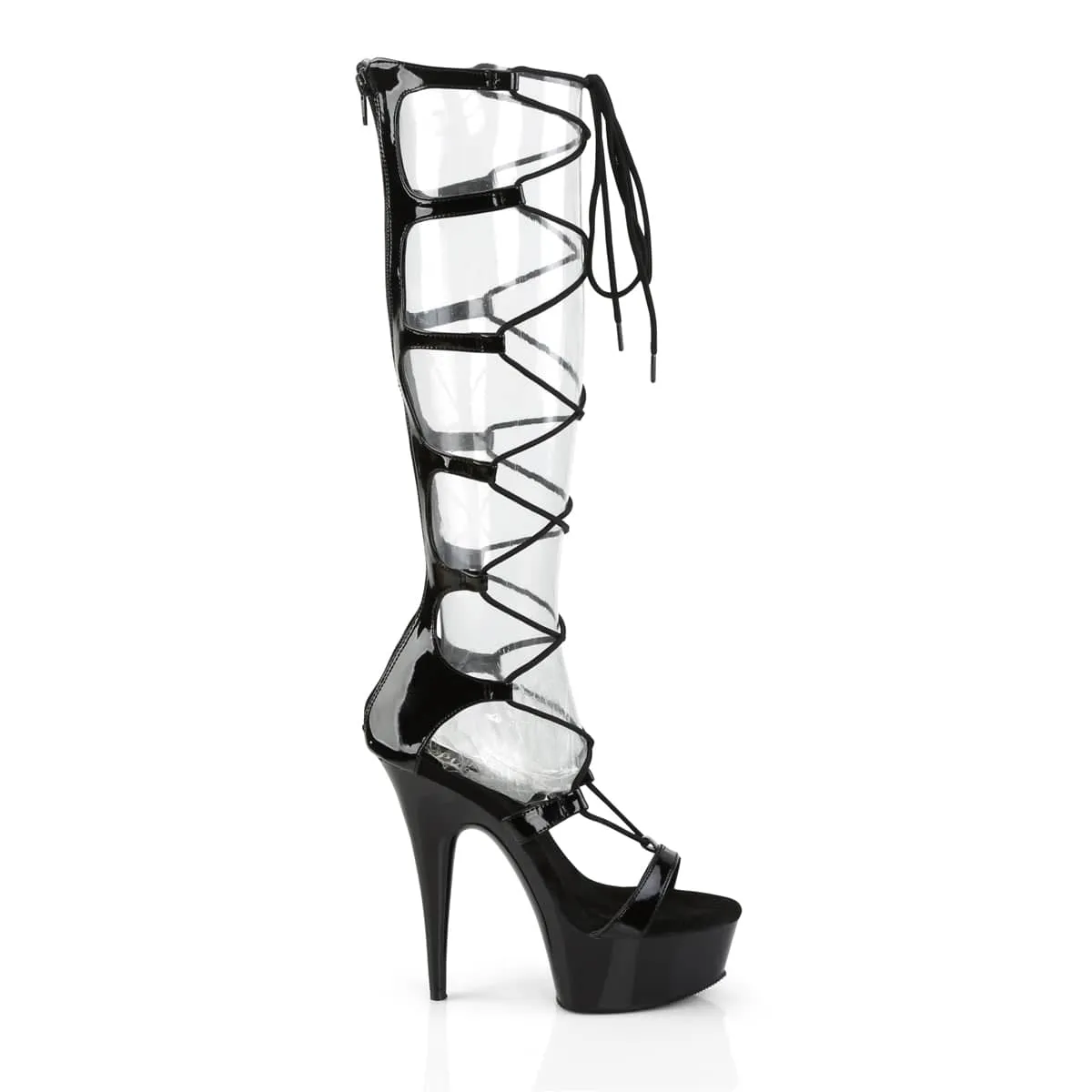 DELIGHT-698 Black Calf High Gladiator High Heel
