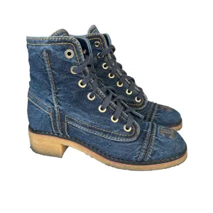 Combat Boots with Laces and Buckles