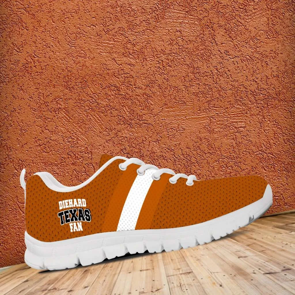 Diehard Texas Fan Mesh Fabric Running Shoes Orange